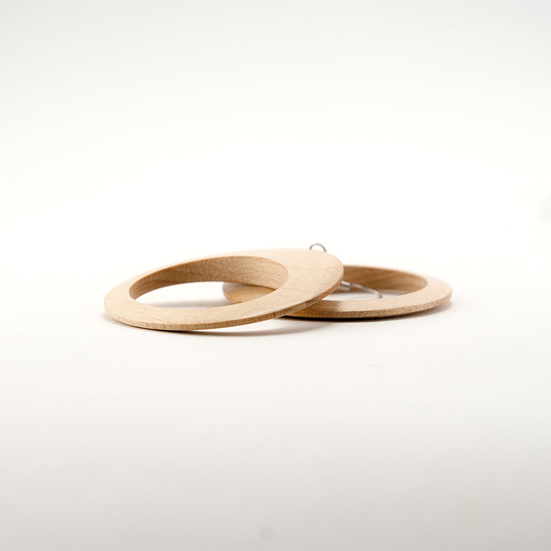 Ariya. Maple Hoop Wooden Earrings Organic Flow design A077-3