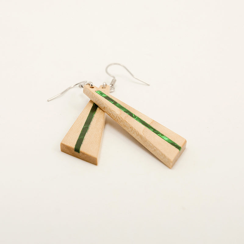 Wood Dangle Earrings | Wooden Drop Earrings | Wood Chevron Earrings | –  Birch Street Studio